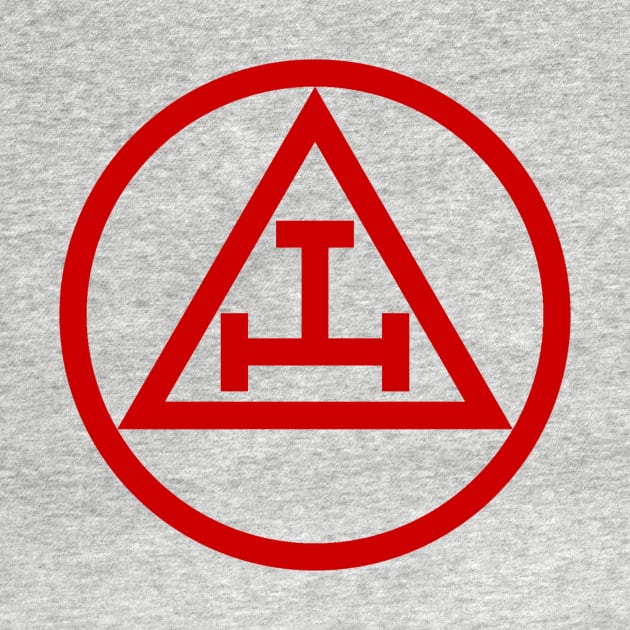 Freemasons Masonic York Rite Triple Tau in red and White by hclara23